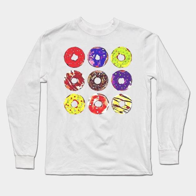 Donuts Lover Long Sleeve T-Shirt by mintedcrafts